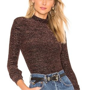 BCBG Maxaria brinne metallic mock neck